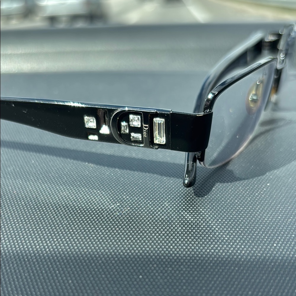 Black Stylish Glasses with Checkerboard Design